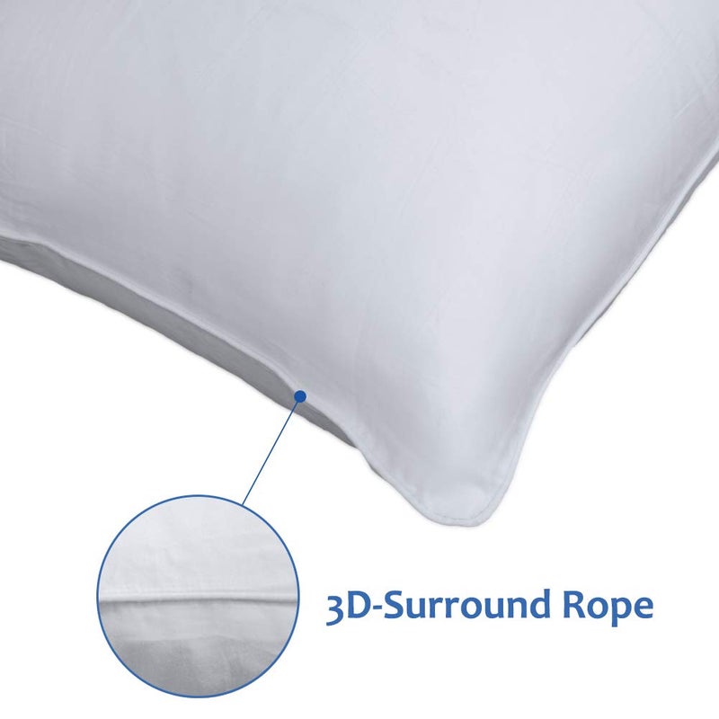 Precoco Pillow Cases Standard Size Set of 2 | 100% Cotton White Pillowcases Standard with 600 Threads | Stable Pillow Covers with Zipper Hidden for Hotel Quality, 20x26 - Image 4